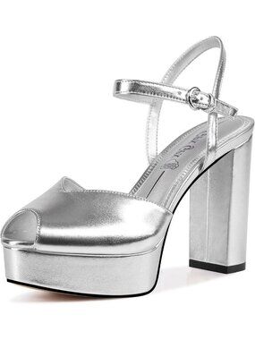 Chic Open Toe Platform Sandals for Women - Chunky Heels & Ankle Strap for